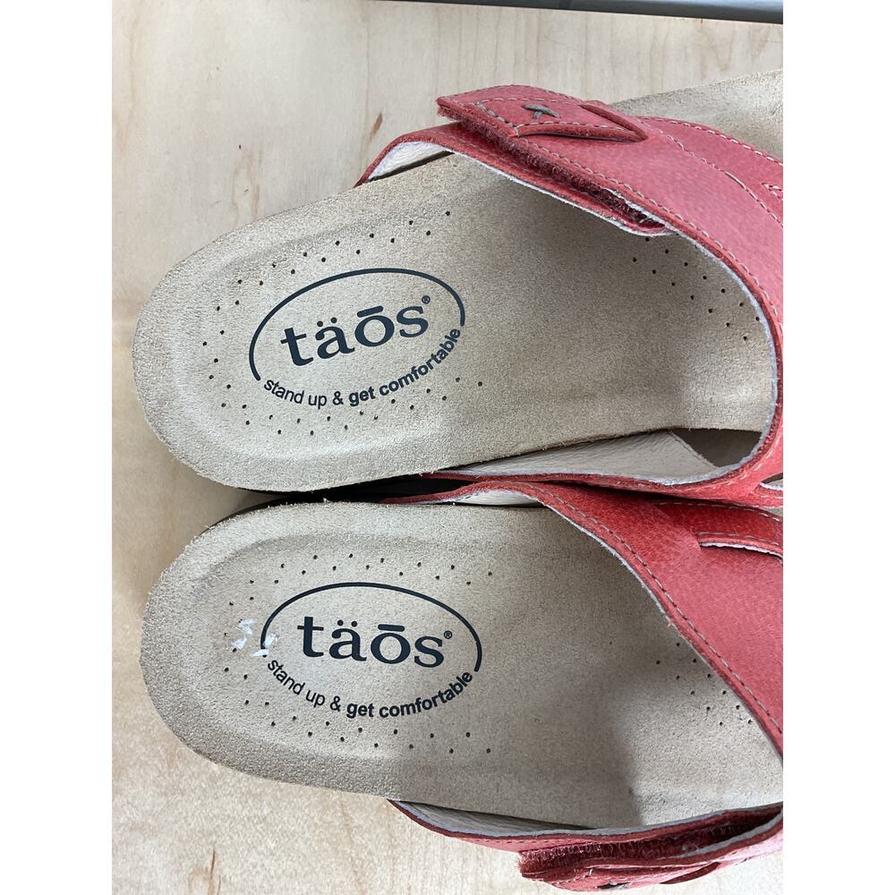 Taos Women's Perfect Sandal in Bruschetta (Red) Leather Slide Size ‎ 9 - Picture 6 of 9